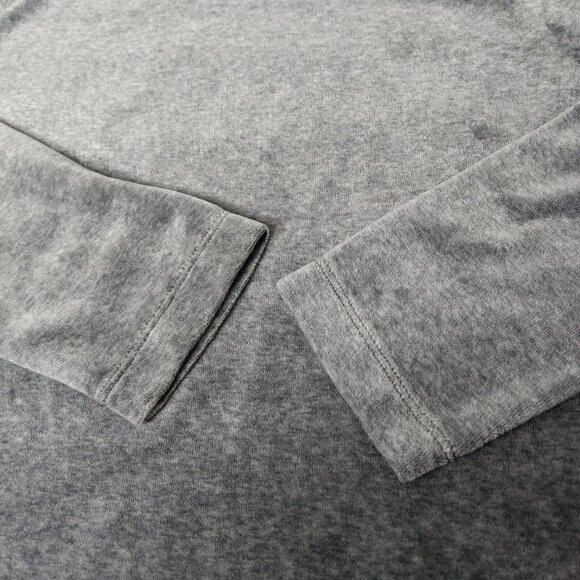 Pure Jill XS Shift Dress Gray Velour Pima Cotton Blend Raglan Long Sleeve Knee - Picture 4 of 8